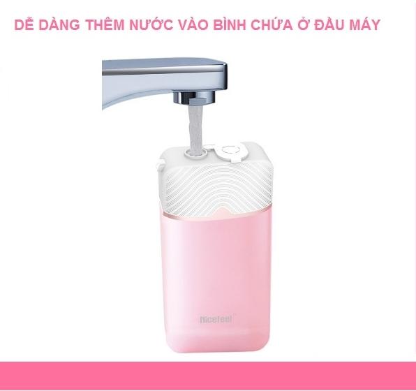 Máy tăm nước mini Nicefeel FC2550 Xanh chính hãng, tặng túi đựng máy chính hãng sang trọng, sử dụng pin sạc, chống nước IPX7, Có chứng nhận FDA, CE, FCC, RoHS, ATL-Intertek