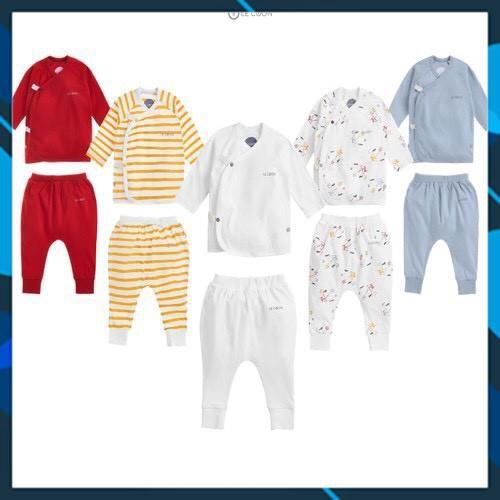 Le coon- Bộ đồ quần áo trẻ em dài tay cúc bấm LC04_01 chất liệu 100% cotton (0 tháng - 3 tuổi)