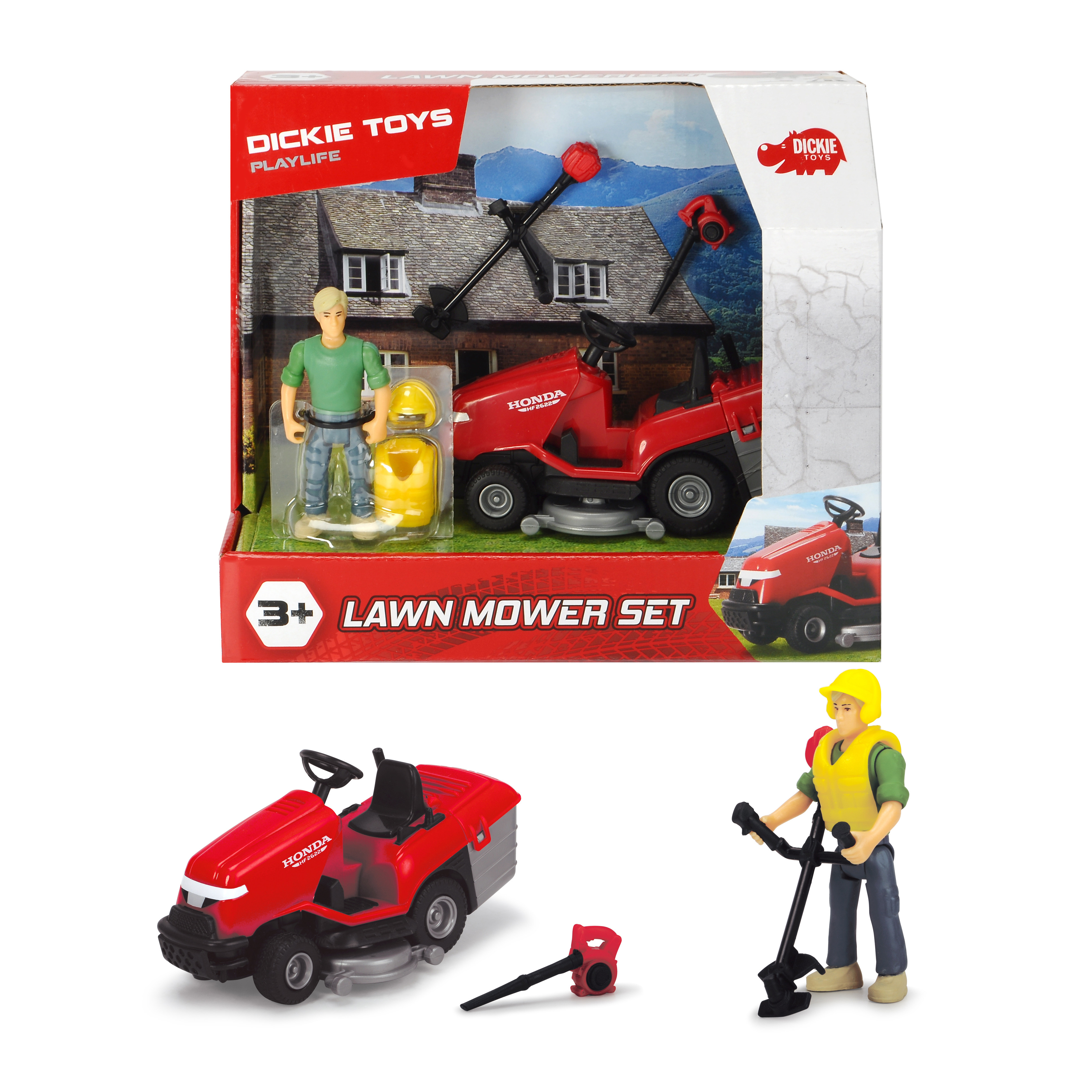 Bộ Đồ Chơi Xe Cắt Cỏ Dành Cho Bé Yêu DICKIE TOYS Playlife-Lawn Mower Set 203832004 - Đồ Chơi Đức Chính Hãng