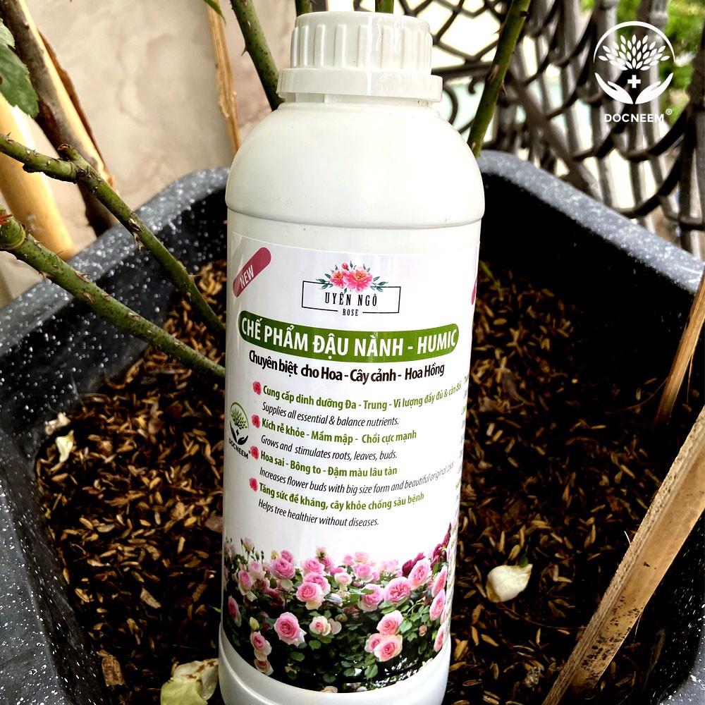 Chế phẩm đậu nành Humic- Docneem - phân bón hữu cơ đặc biệt cho hoa hồng sai bông