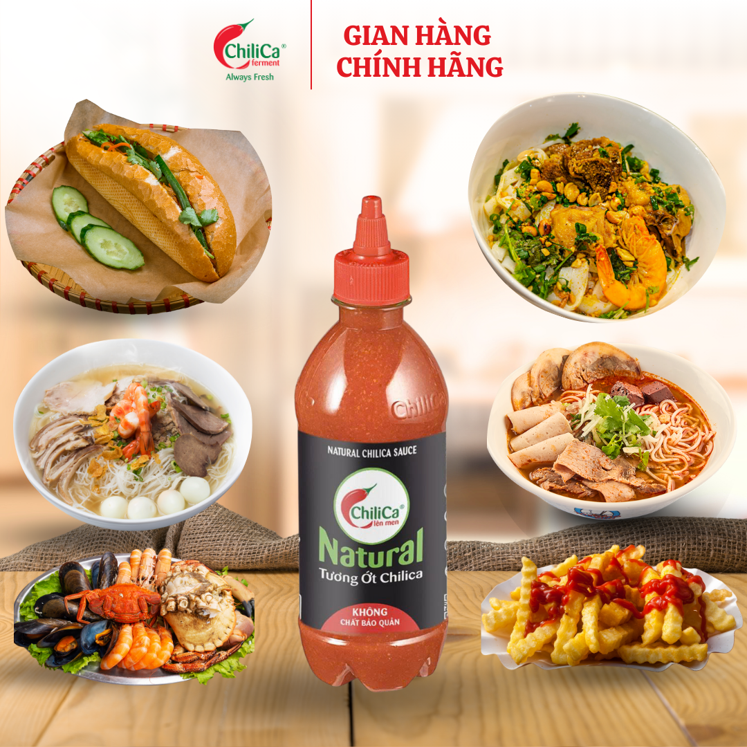 [KHÔNG CBQ] Natural Tương Ớt ChiliCa 482g - Lên Men Tự Nhiên, Không Chất Điều Vị, Không Hương Liệu