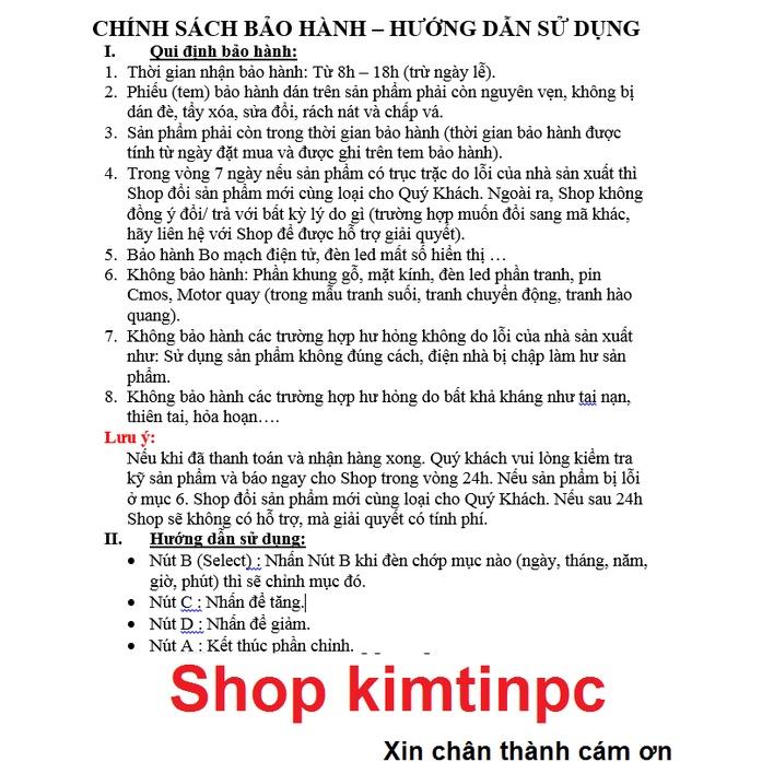 Lịch vạn niên - Tranh đèn - Đồng hồ 1060