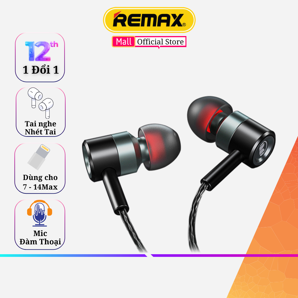 Tai nghe bass mạnh mẽ/Tai Nghe Gaming Remax RM-598 Có Dây Nhét Tai Chơi Game Chống Ồn Có Mic In Ear Cho Điện Thoại - Hàng Chính Hãng Remax