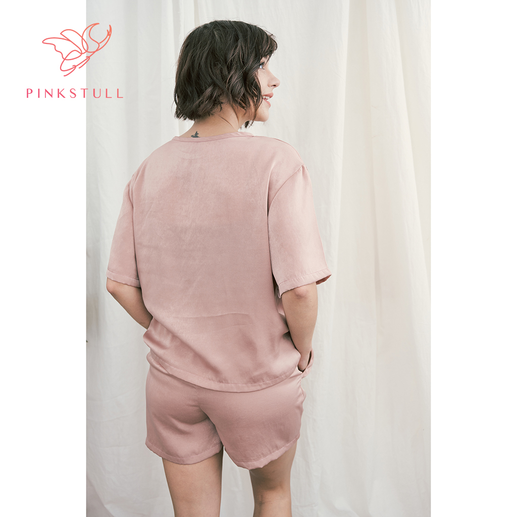 Bộ đồ ngủ Pinkstull Basic tay ngắn quần ngắn lụa trơn