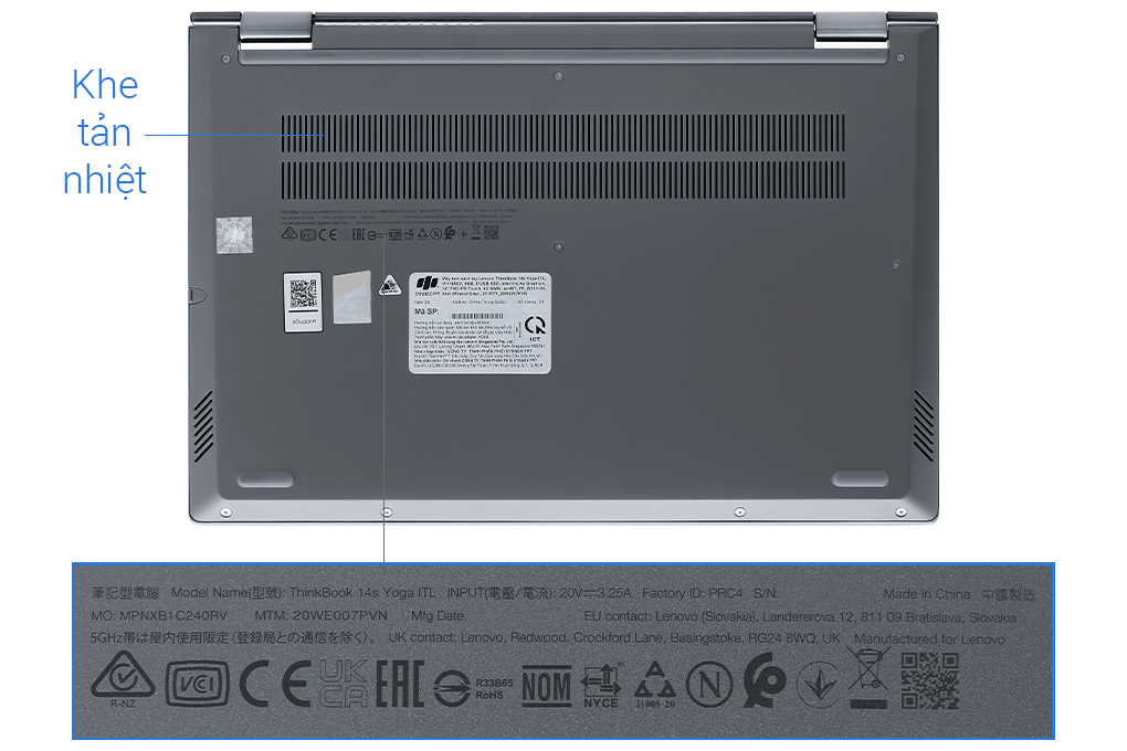 Laptop Lenovo ThinkBook 14s Yoga ITL i7 1165G7/8GB/512GB/14"F/Touch/Pen/Win11//Xám - Hàng chính hãng