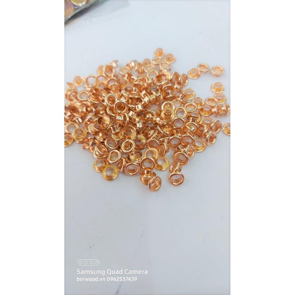 Combo 1 máy đóng khoen ore + 1 bộ cối đóng khoen 4mm + 500 khoen 4ly bằng thau không gỉ màu vàng tây