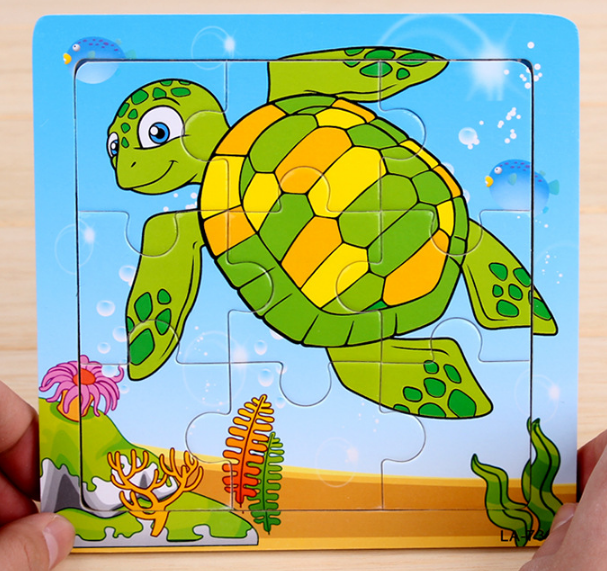 COMBO 5-10 tranh xếp hình 9 miếng puzzle - Đồ chơi ghép hình thông mình cho bé