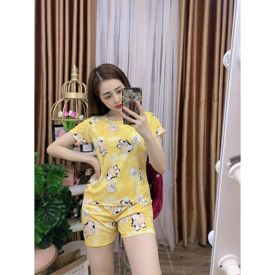 SET ĐỒ BỘ NỮ CON BÒ SỮA NHIỀU MÀU MẶC Ở NHÀ, MẶC NGỦ FREESIZE 30KG - 50KG