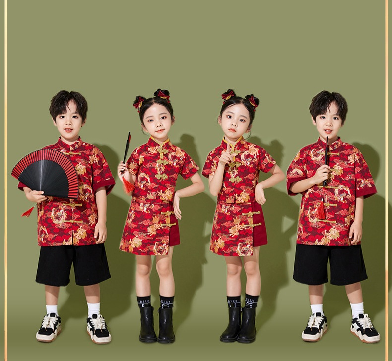 Set đồ cho bé trai bé gái phong cách trung hoa diện lễ tết trung thu size 100-180 hàng Quảng Châu cao cấp