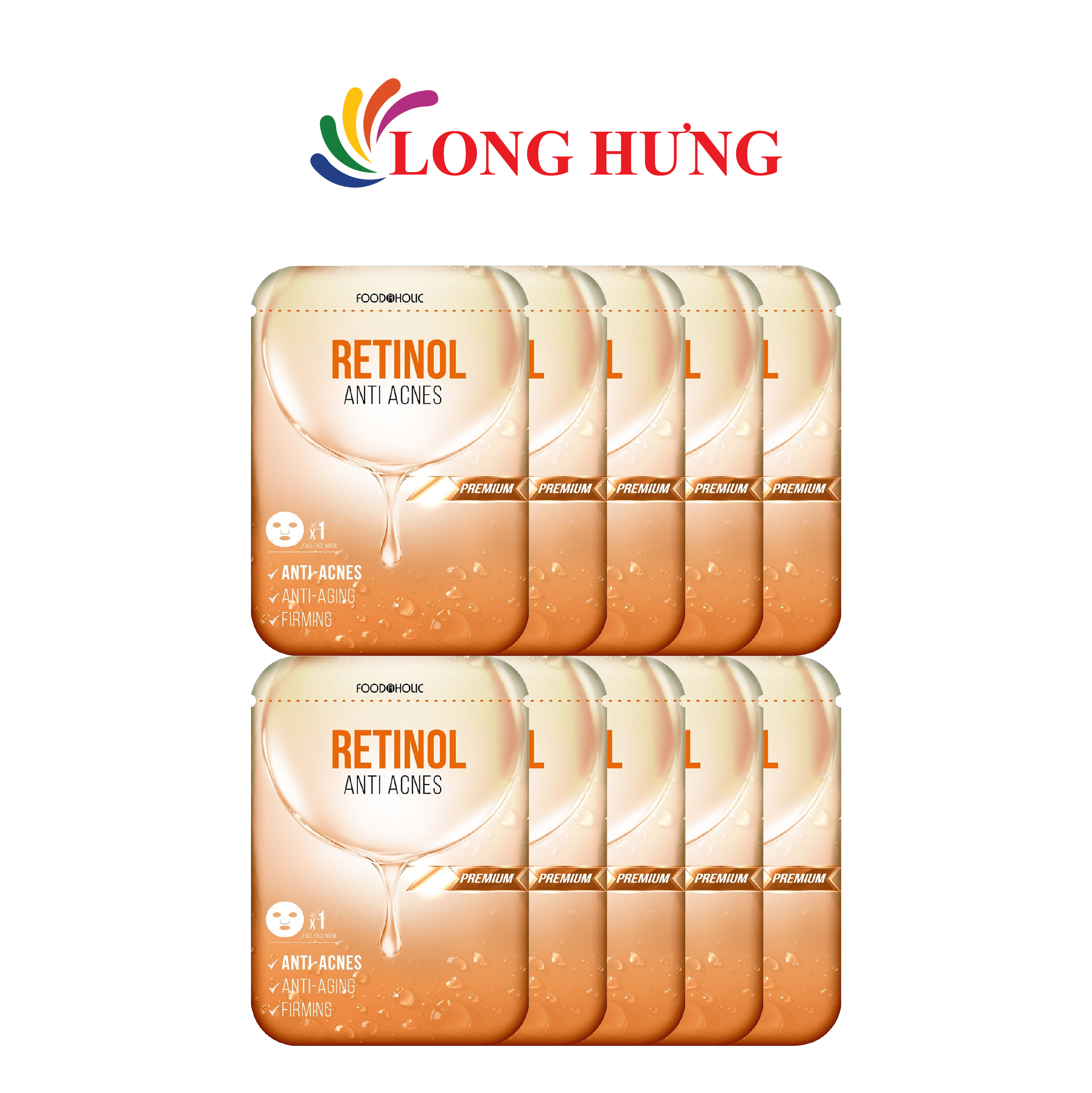 Mặt nạ giấy dưỡng da Foodaholic Premium Mask (10 miếng) - Hàng chính hãng