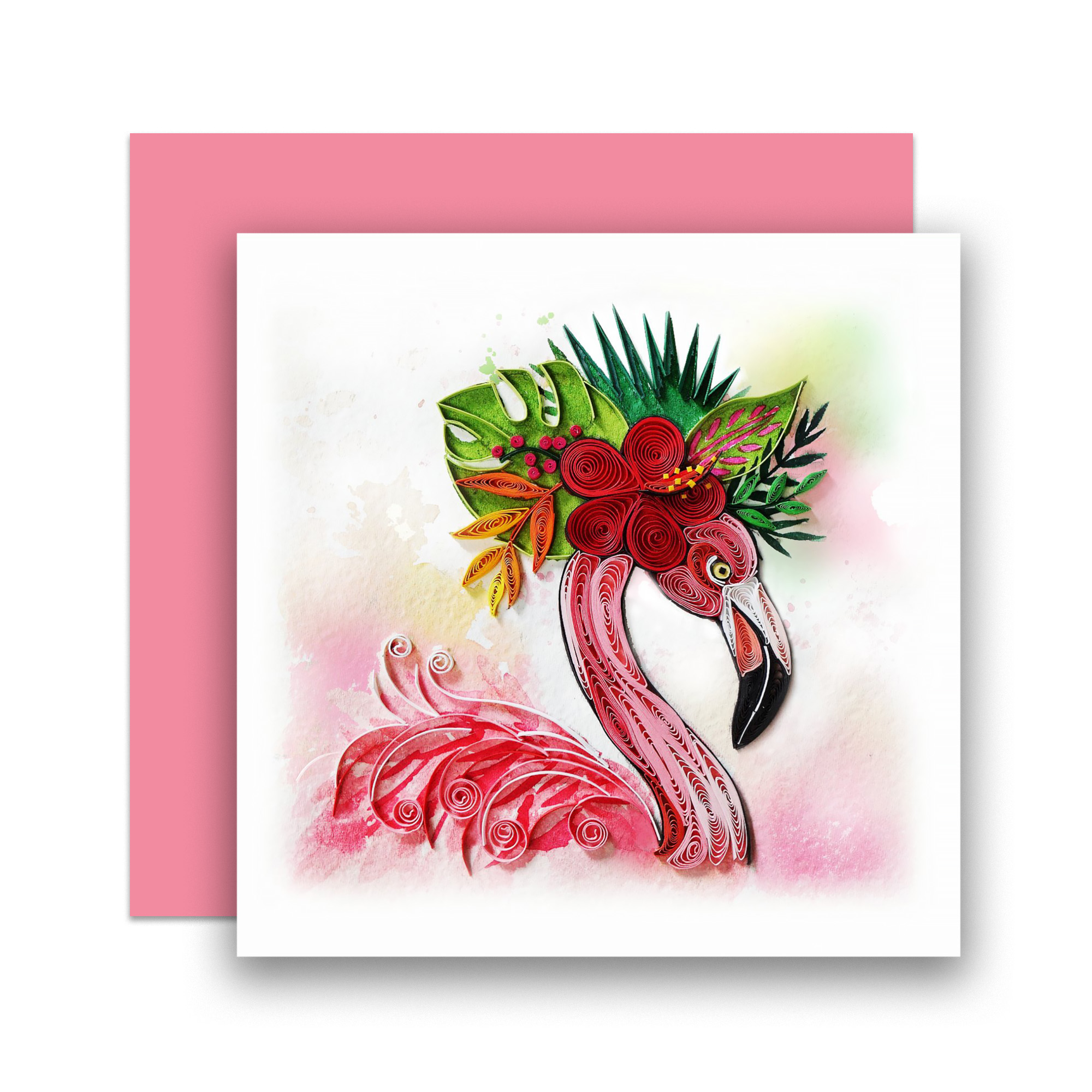 Thiệp Giấy Xoắn (Quilling Cards) - Thiệp Sinh Nhật, Tình Yêu, Chúc Mừng - BIRD 15x15cm