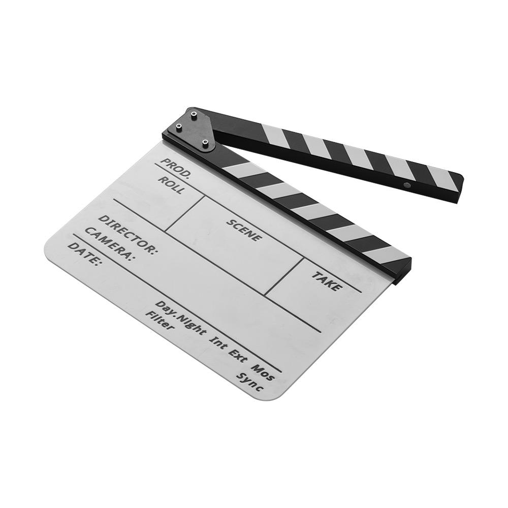 Xóa khô Acrylic Director Film Clapboard Movie TV Cut Action Scene Clapper Board Slate with Marker Pen, Color Stick