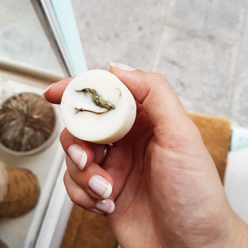 Combo 4 viên sáp thơm hương tinh dầu hữu cơ bạch đàn chanh, bạc hà