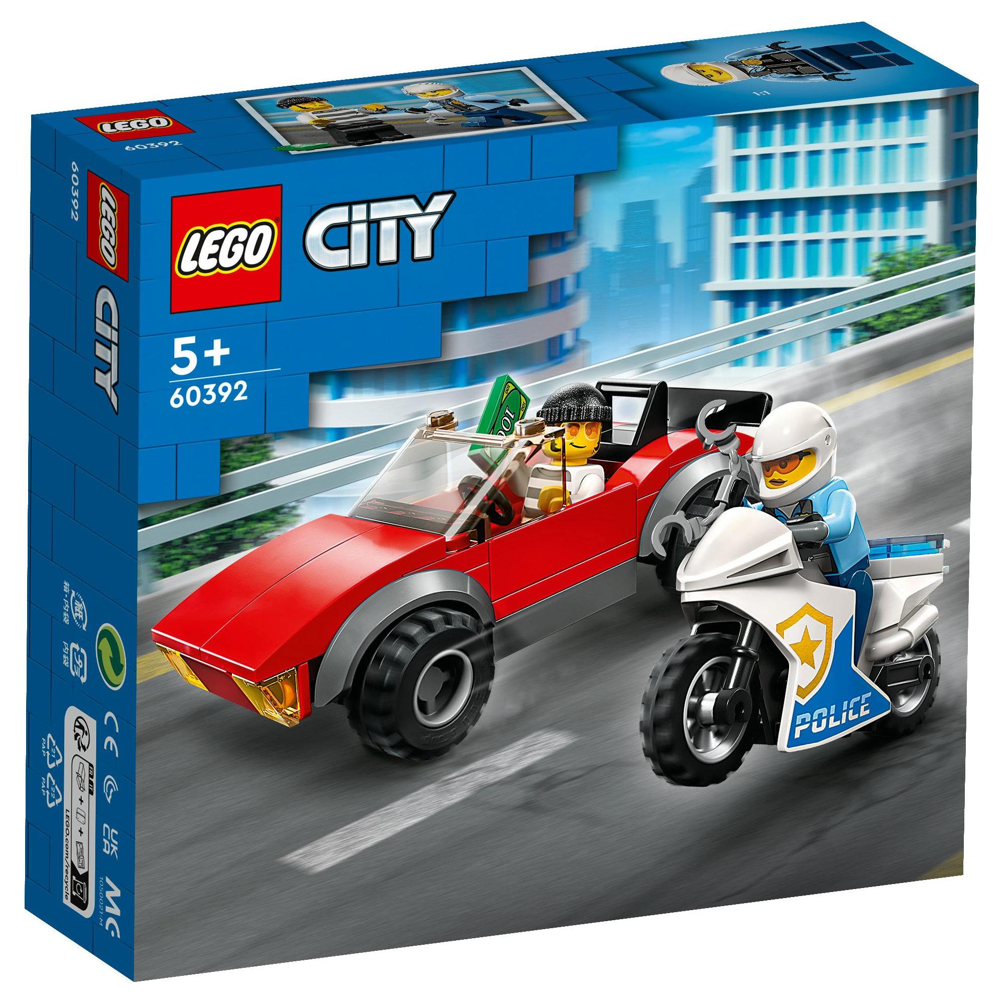 LEGO City 60392 Mô Tô Cảnh Sát Truy Đuổi Tội Phạm