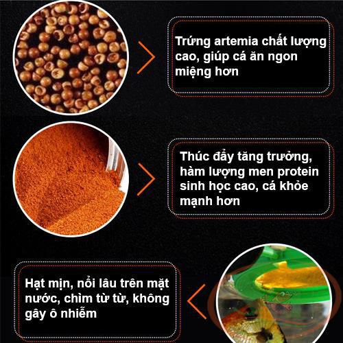 Thức Ăn Cá Sunsun Decapsulated Cyst Food Trứng Artemia Tách Vỏ