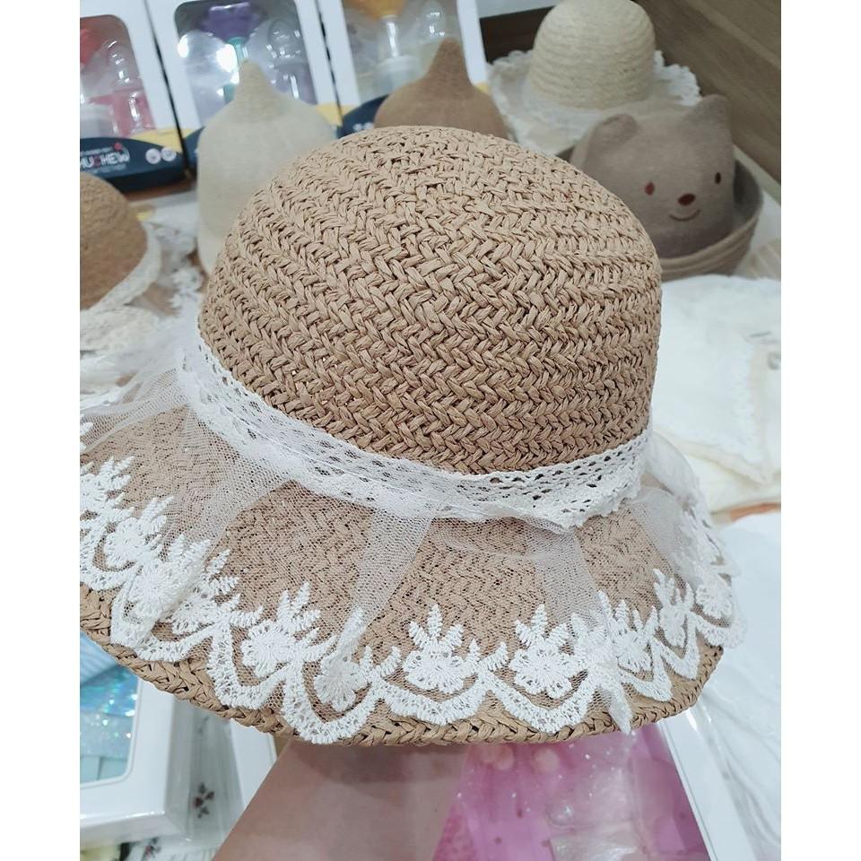 Mũ cói ren Hàn Quốc