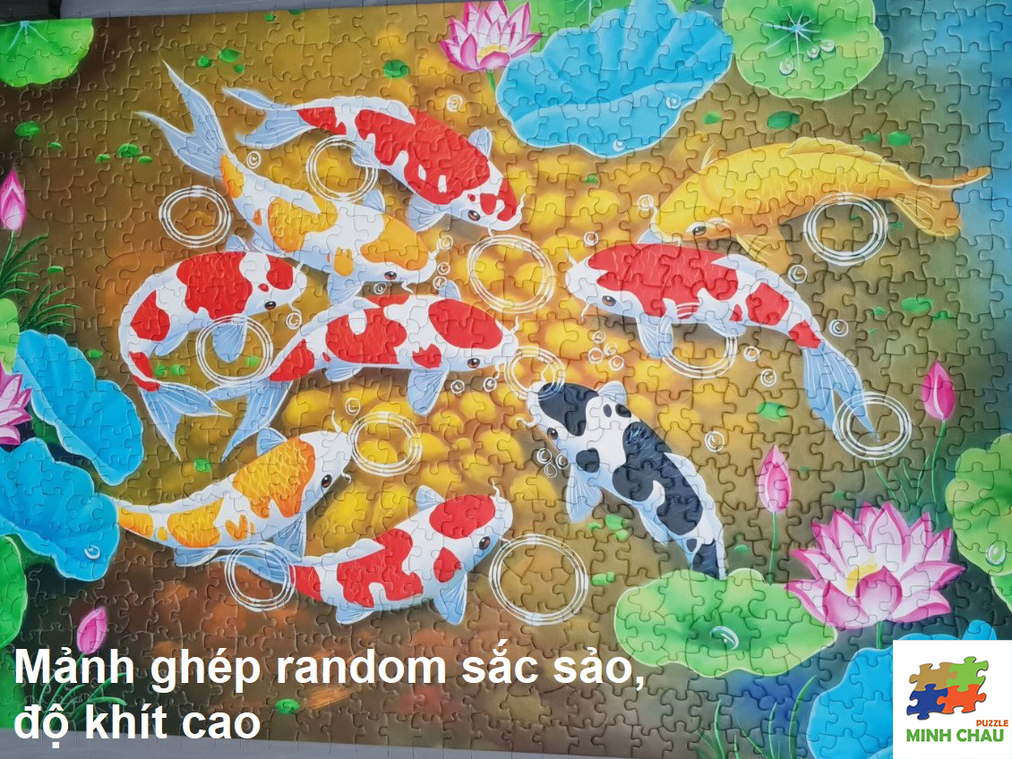 Tranh Xếp Hình Random Cut 750 Mảnh Minh Châu – Cute Kittens (40x60cm)