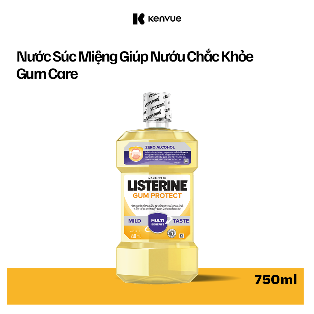 Nước Súc Miệng Giúp Nướu Chắc Khỏe Listerine Gum Protect Zero Alcohol - Dung Tich 250ml -750ml