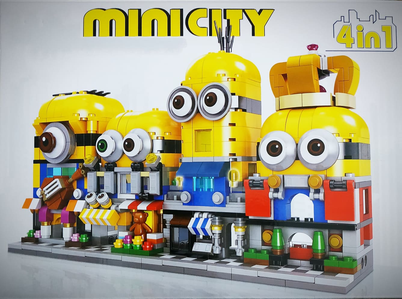 Bộ đồ chơi phụ kiện xây dựng các tòa nhà cho Thành phố thu nhỏ của búp bê Minion và những người bạn