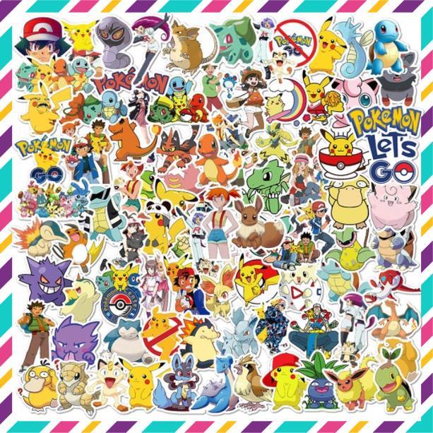 Sticker Pokemon, Pikachu, Dán Nón Bảo Hiêm, Điện Thoại, Laptop, Chống Nước, Chống Bay Màu