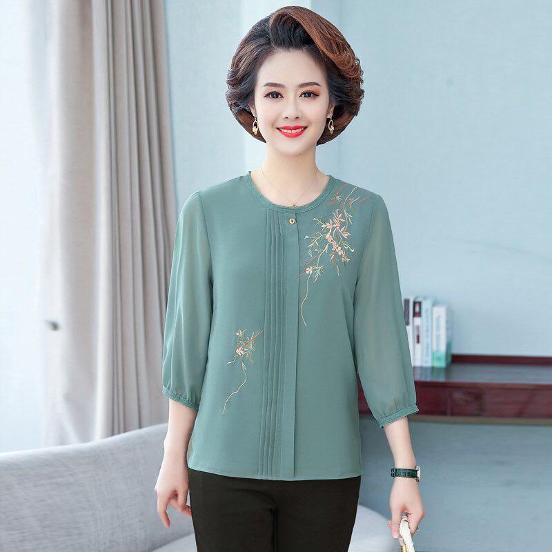 ️CÓ BIG SIZE️ÁO TRUNG NIÊN NỮ QUÝ PHÁI CHO CÁC BÀ CÁC MẸ ĐI TIỆC, ÁO SƠ MI TRUNG NIÊN CÁCH ĐIỆU U50 - U6- U70...
