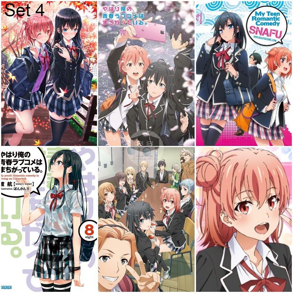 Bộ 6 Áp phích - Poster Anime Yahari Ore no Seishun Love SNAFU - Chuyện tình thanh xuân... - A3,A4,A5