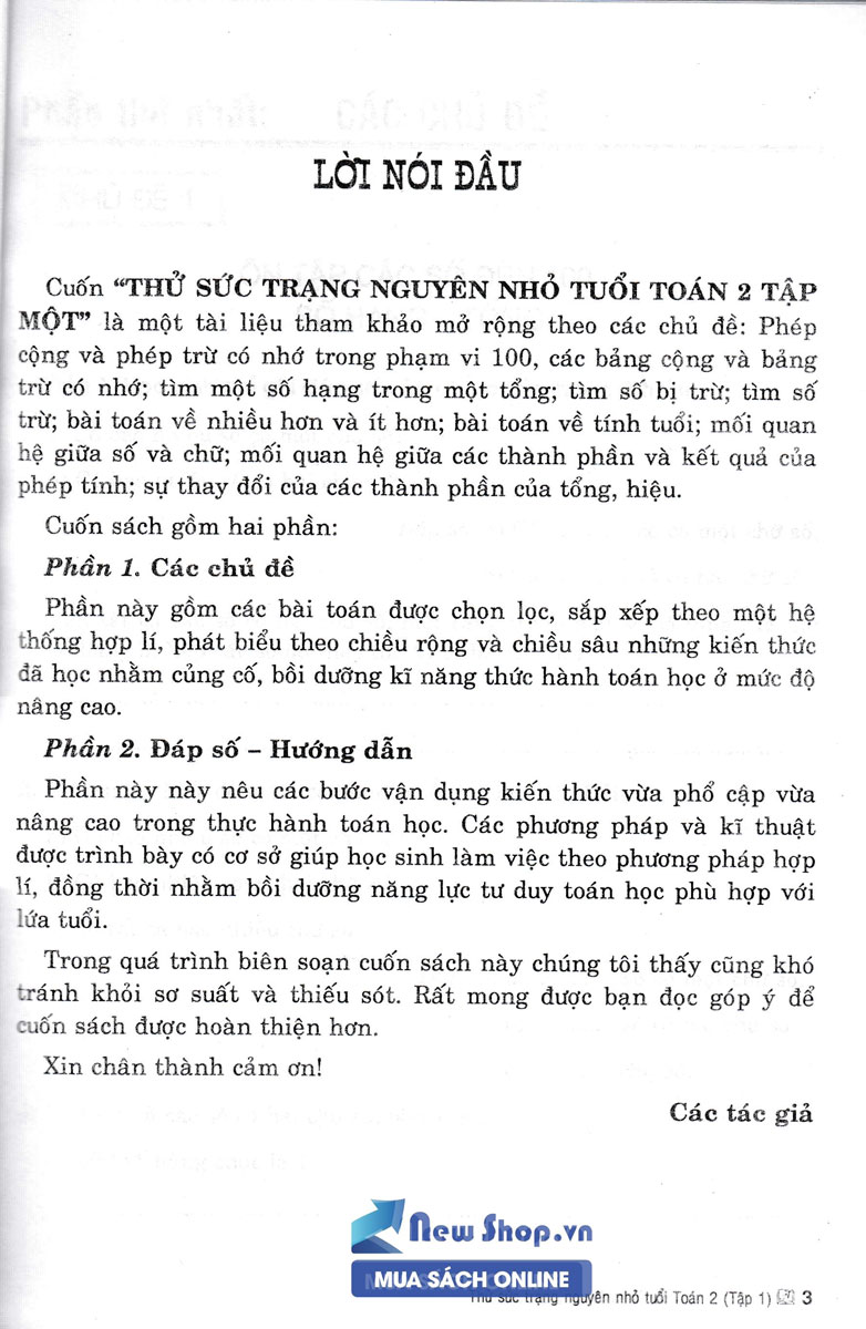 Thử Sức Trạng Nguyên Nhỏ Tuổi Môn Toán Lớp 2 - Tập 1 (Biên Soạn Theo Chương Trình Mới)