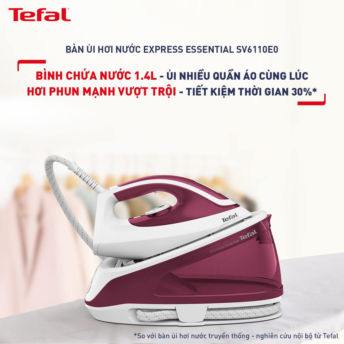 Bàn là hơi nước Tefal SV6110E0 Hàng chính hãng