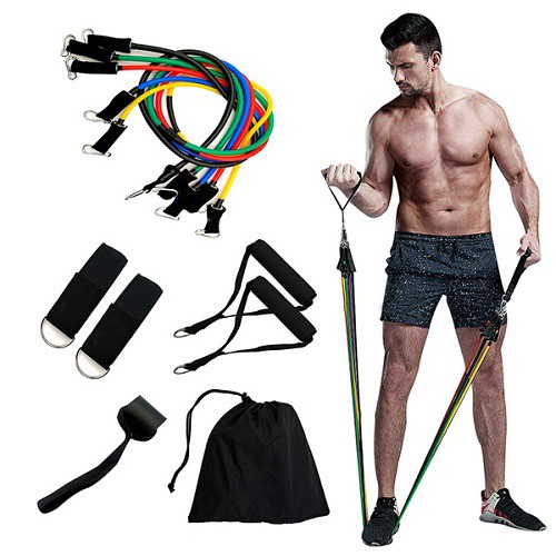 Bộ 5 Dây Ngũ Sắc Tập Gym Full Body, Dụng Cụ Tập Gym Đa Năng Kéo Đàn Hồi Tập Thể Hình Cao Cấp Bộ Dây Cao Su Đàn Hồi Kháng Lực Tập Toàn Thân