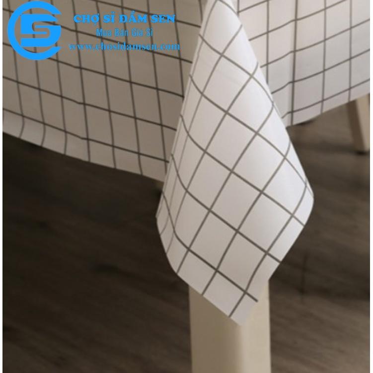 Khăn trải bàn kẻ caro nhựa PVC chống thấm nước, không mùi, không phai màu, vintage, khăn dã ngoại picnic