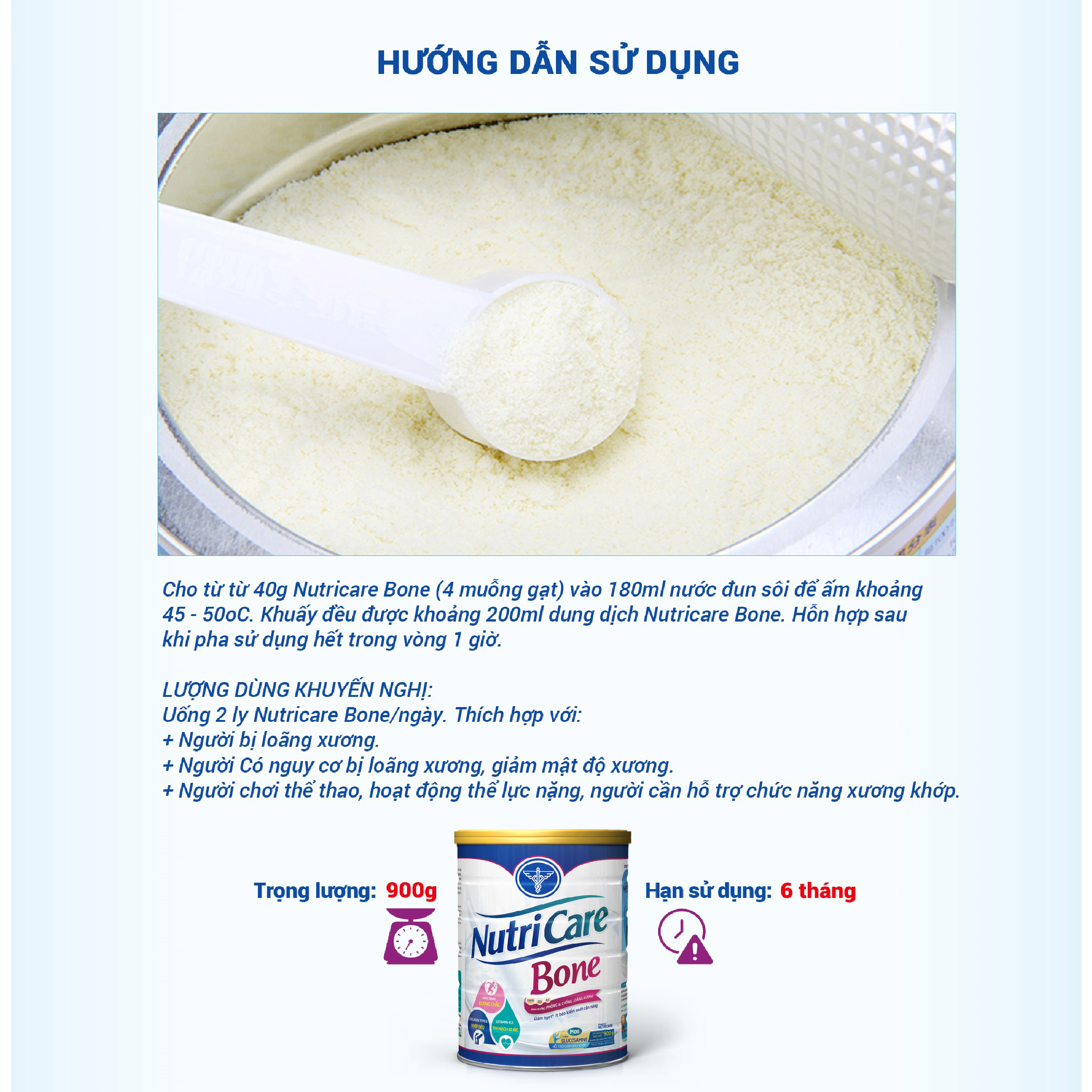 Sữa bột Nutricare Bone Mới phòng loãng xương cải thiện xương khớp