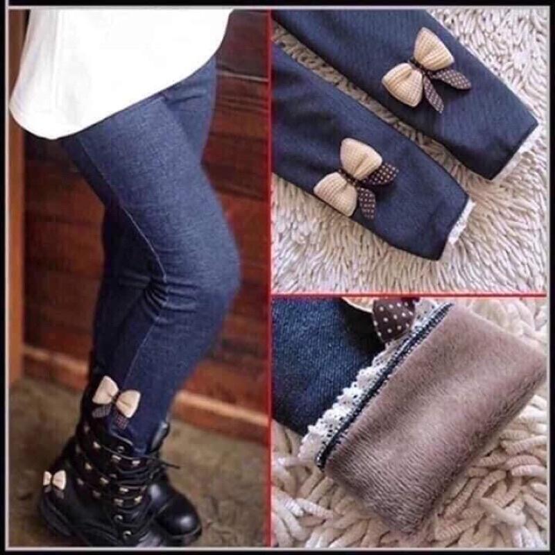Quần legging giả bò lót lông cho bé