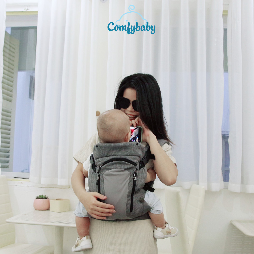 Địu em bé 3 tư thế, siêu trợ lực, chống vòng kiềng, chất liệu Air Mesh thoáng khí cao cấp Comfybaby 602