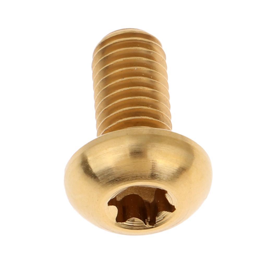 2-6pack 6pcs M5 x10/12mm Bike T25 Head Screw Disc Brake Rotor Bolts Golden