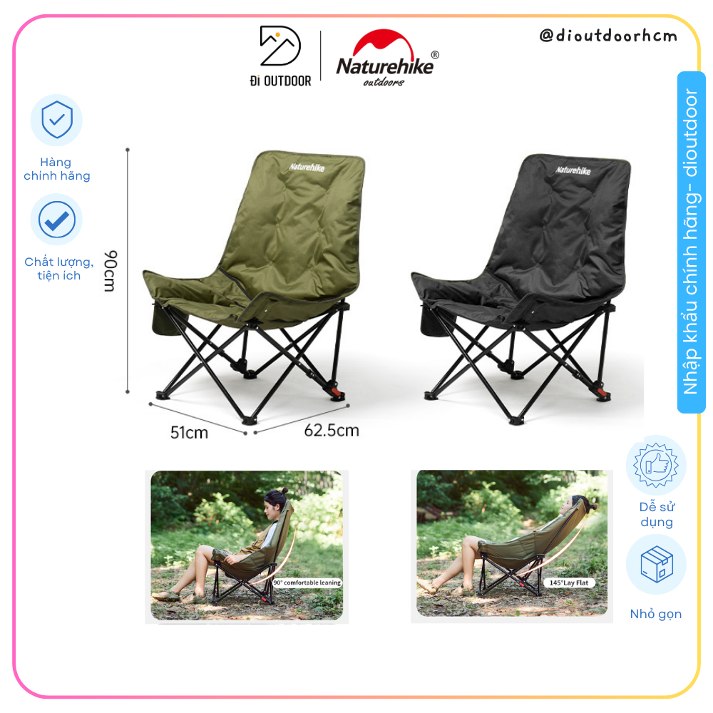 Ghế Ngả Lưng Xếp Gọn Naturehike CNK2450JJ020 Ghế Ngả Lưng Sea Star 2 Cấp Độ, Chịu tải 120kg