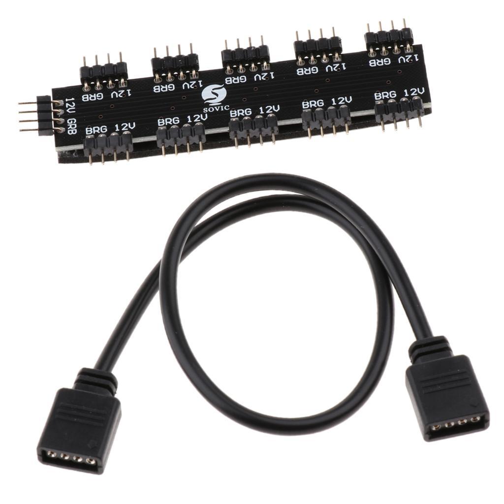 Motherboard RGB Splitter Controller 4Pin 12V for PC Computer Case