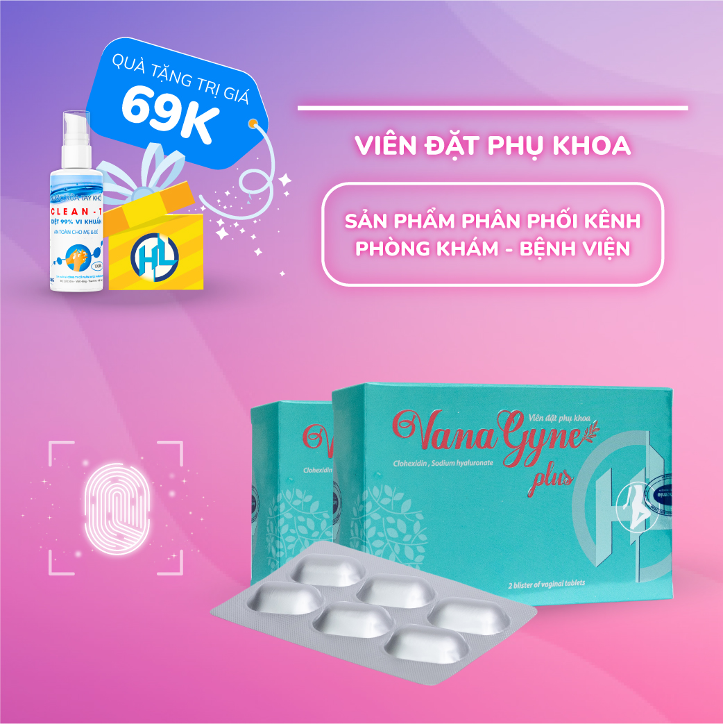 (Tặng Gel rửa tay) Bộ 2 Hộp Viên Đặt Phụ Khoa VanaGyne PLus (Hộp 12 viên)