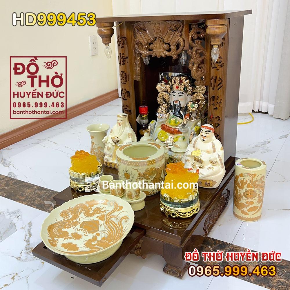 Bàn Thờ Thần Tài Mái Bằng Cột Chữ HD999453