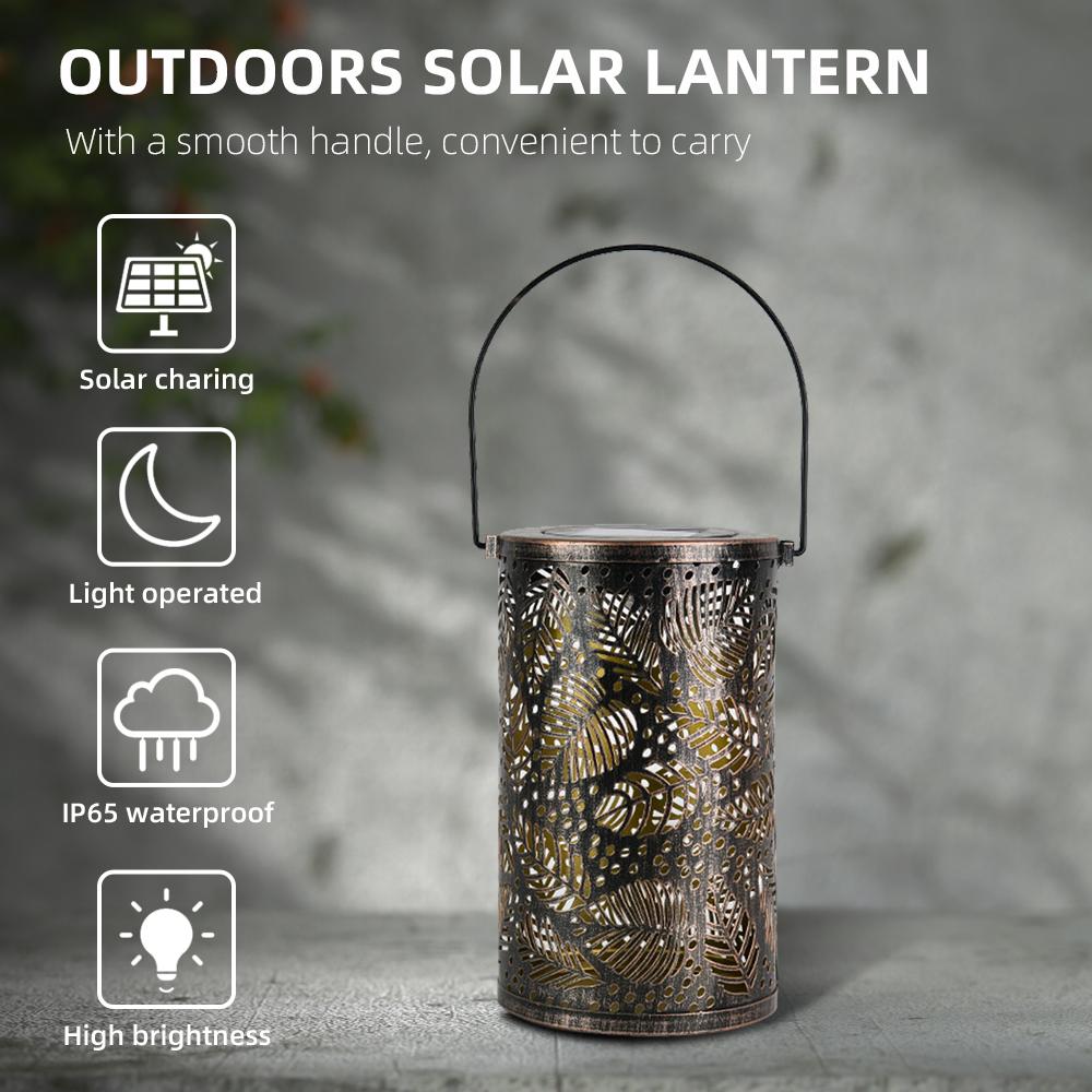 Đèn năng lượng mặt trời không thấm nước phong cách retro bằng kim loại