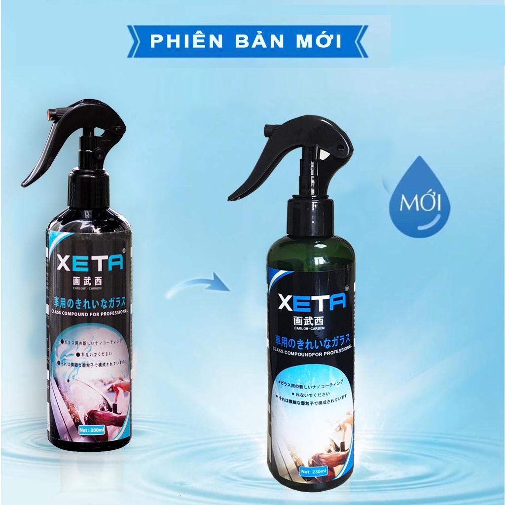 Chai xịt Tẩy ố kính XETA - dung dịch vệ sinh, làm sạch bề mặt kính - sản xuất theo công nghệ phủ NANO Nhật Bản - 230ml