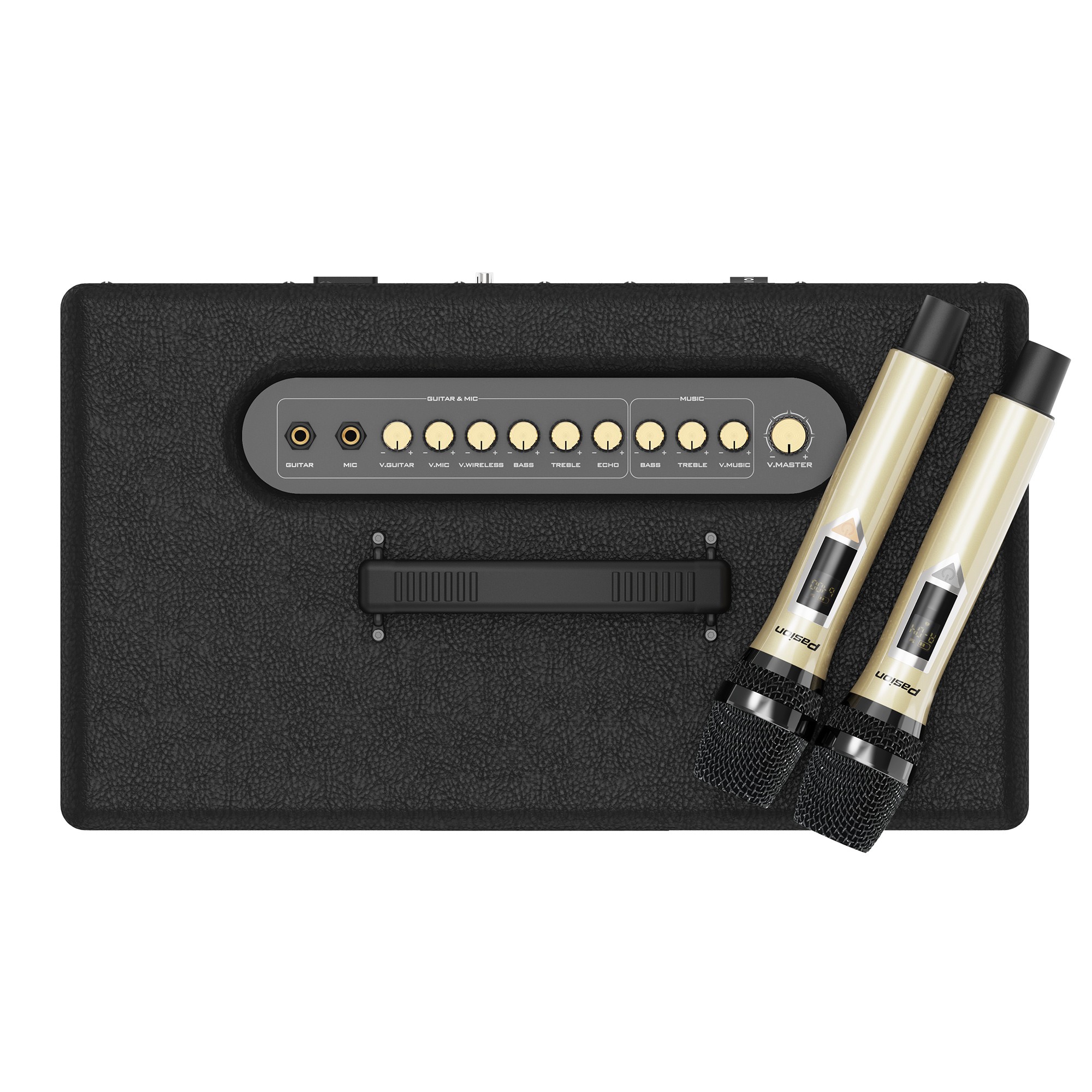 Loa karaoke di động, xách tay Paramax Pasion 2 cao cấp - Âm thanh hay cực đỉnh, bass khoẻ - kèm 2 tay micro UHF, có cổng quang học, bluetooth, usb - Hàng chính hãng