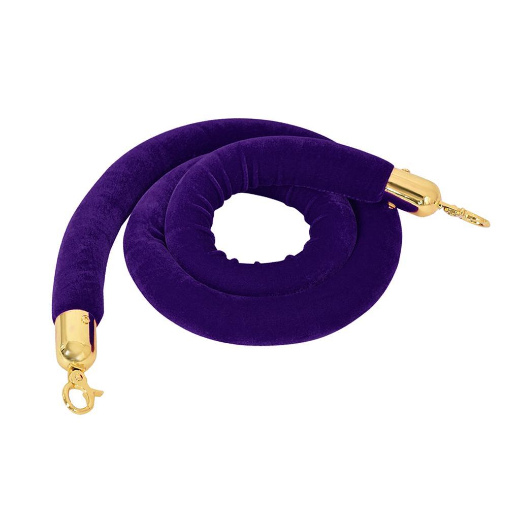 2x Velvet Stanchion Rope with Hooks, Velvet Ropes Crowd Control Stanchion Post Queue Line Barrier Velvet Hanging Ropes for Movie Theater, Museum, Hote