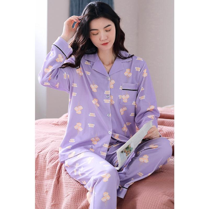 BỘ PIZAMA NỮ TÔNG VÀNG NỔI BẬT TÔN DA, COTTON MỀM MỊN, SIZE M-2XL