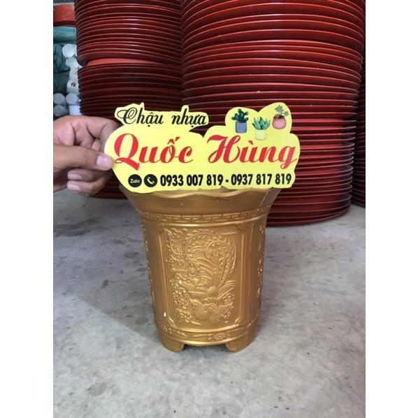 Chậu lục tròn vàng đồng