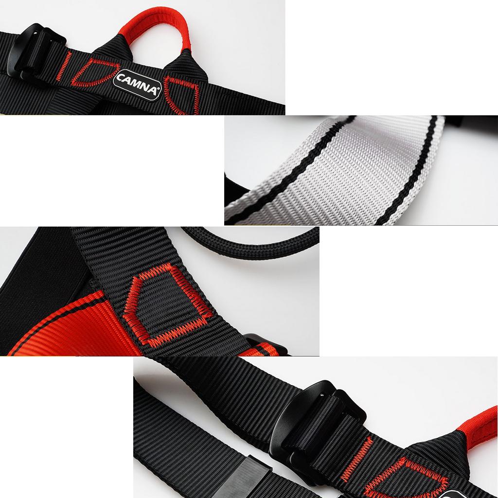 2xClimbing Harness Safety Belt Tree Climbing Rappelling Equip Black