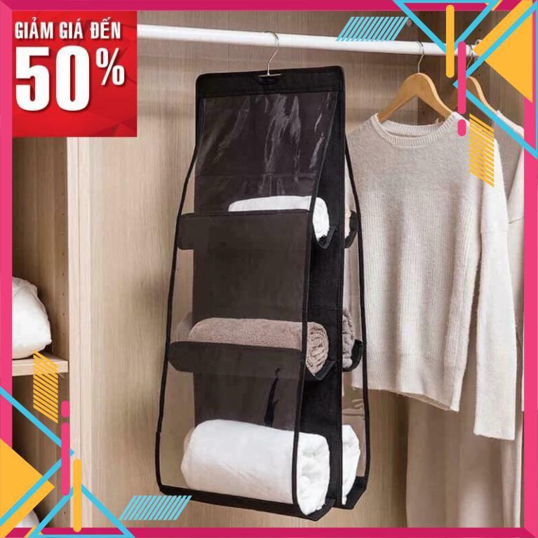 Túi treo giỏ xách 6 ngăn đa năng bảo quản chống bụi 3 tầng nhiều ô đựng đồ nữ tiện lợi