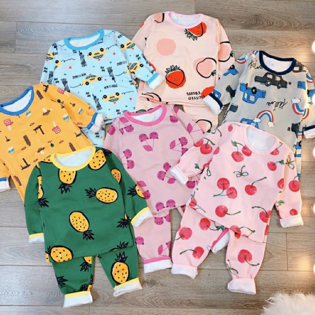 Combo 3 Bộ nỉ cho bé trai/ bé gái họa tiết ngẫu nhiên