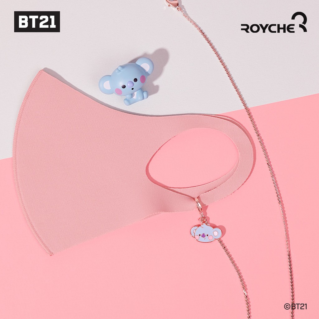 DÂY ĐEO KHẨU TRANG BT21 MASK PENDANT MÀU GOLD- HÀNG CHÍNH HÃNG