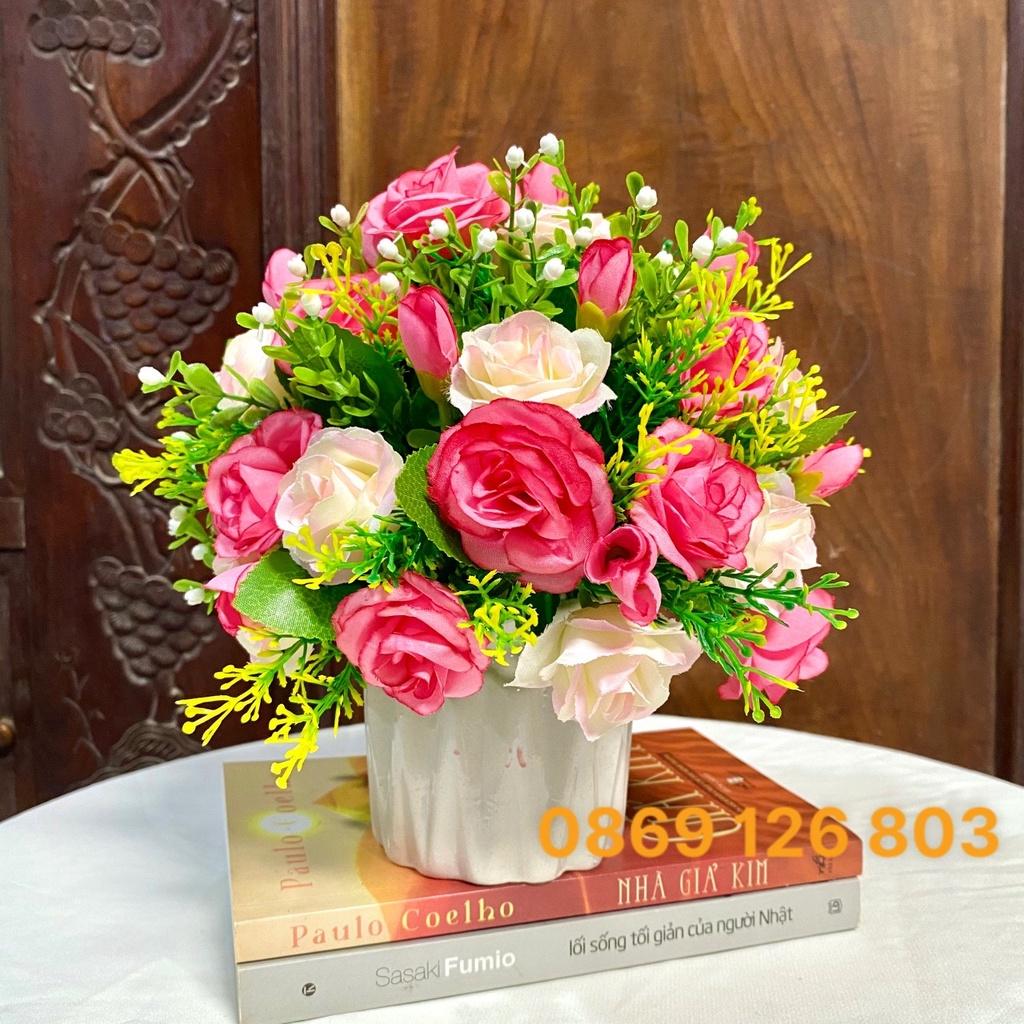 Chậu hoa hồng trứng hoàng gia cực sang chảnh 30cm*40cm, trang trí decor nhà đẹp, để bàn phòng khách.