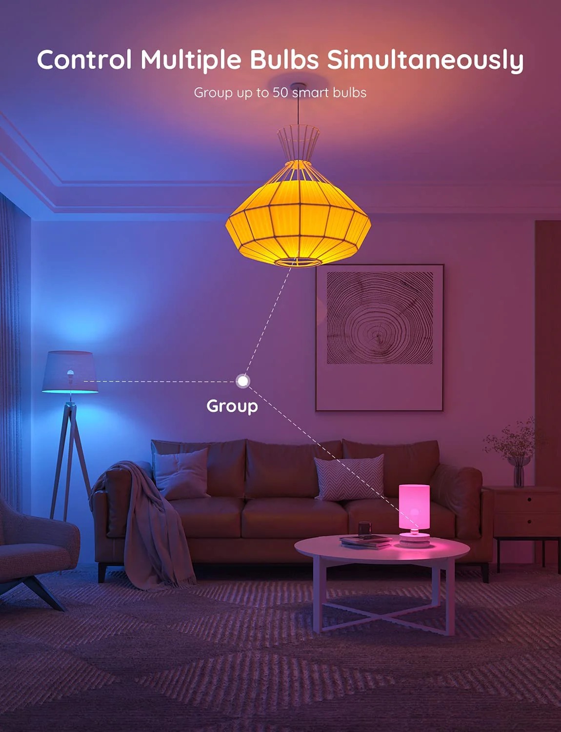 Bóng led đổi màu Govee Wi-Fi LED H6003 | Điều khiển thông minh qua App, 16 triệu màu và 10 hiệu ứng, Nhấp nháy theo nhạc